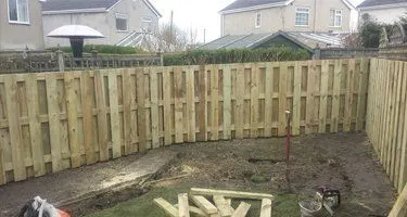 New timber panel garden fencing installed by Pollards Forestry & Landscaping Contractors